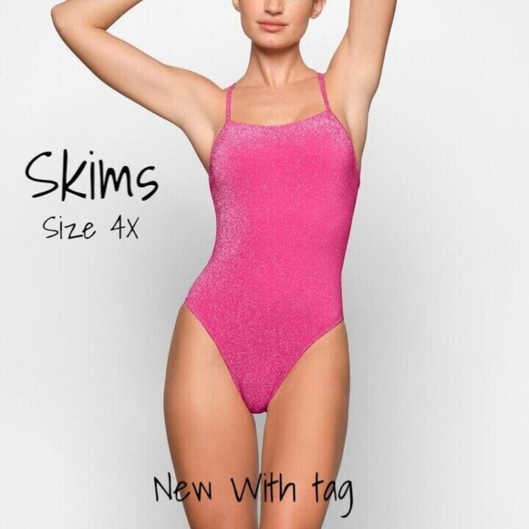 SKIMS Other - SKIMS Magenta Pink Glitter One Piece Swimsuit for Women Plus Size 4X New